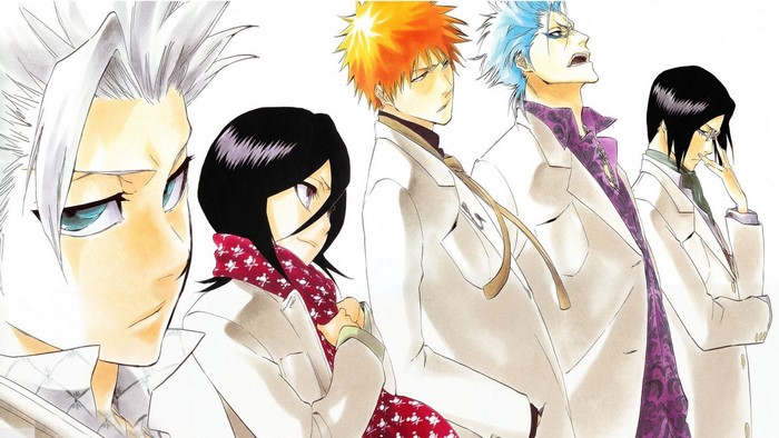 Bleach characters in white suits