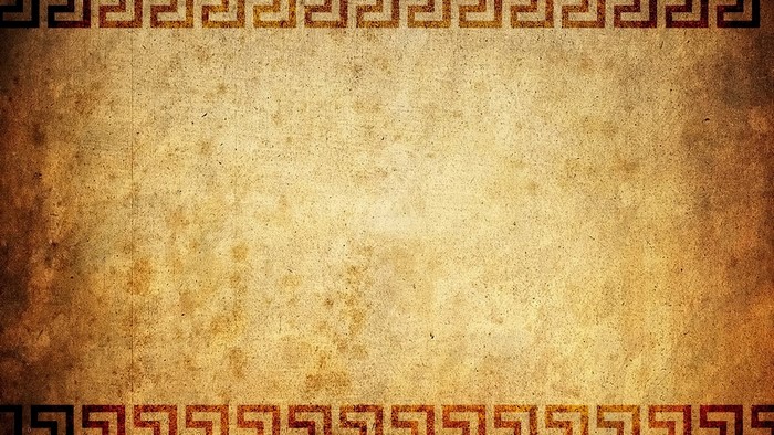 Textured brown background with Greek key border