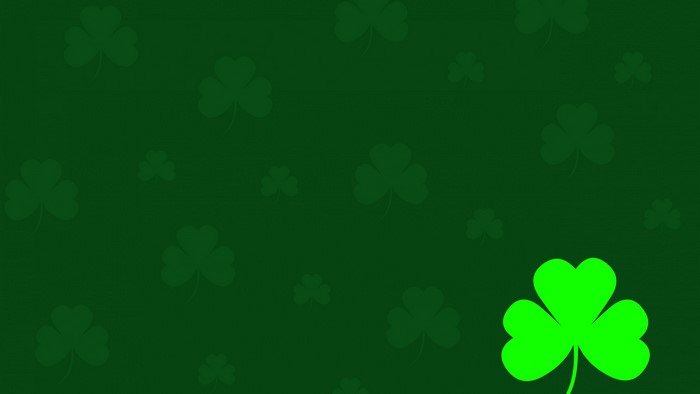 Green Shamrocks on a Dark Green Background