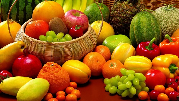 Assorted Fresh Fruit in a Basket