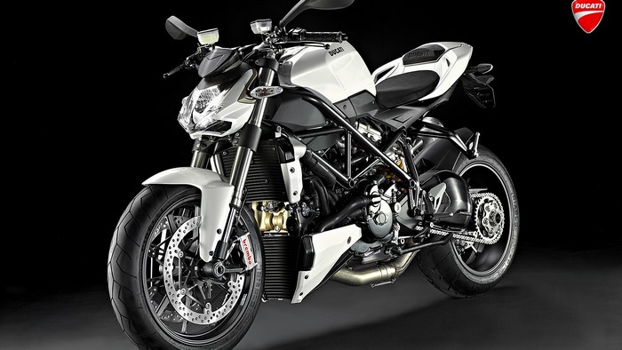 White Ducati Streetfighter Motorcycle