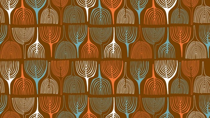 Brown pattern with abstract leaf-like shapes