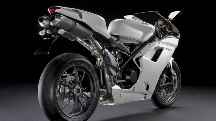 White Ducati 1198 Motorcycle