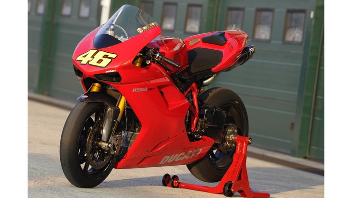 Red Ducati 1198 SP Motorcycle with Number 46