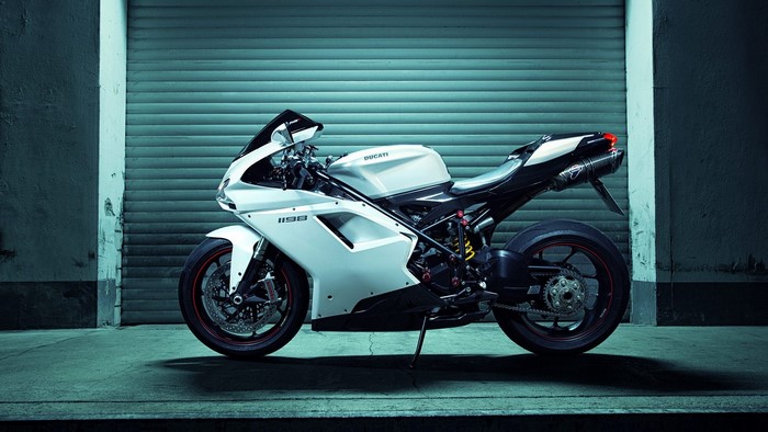 White Ducati 1198 Motorcycle