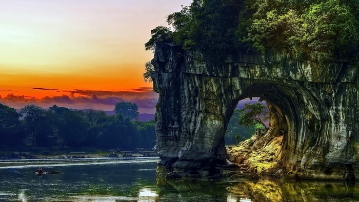 Elephant Trunk Hill Guilin China at Sunset