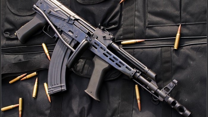 AK-47 rifle with ammunition