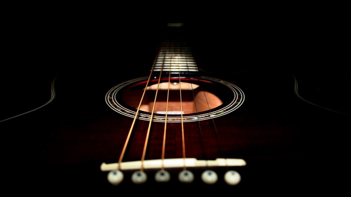 Acoustic guitar close-up