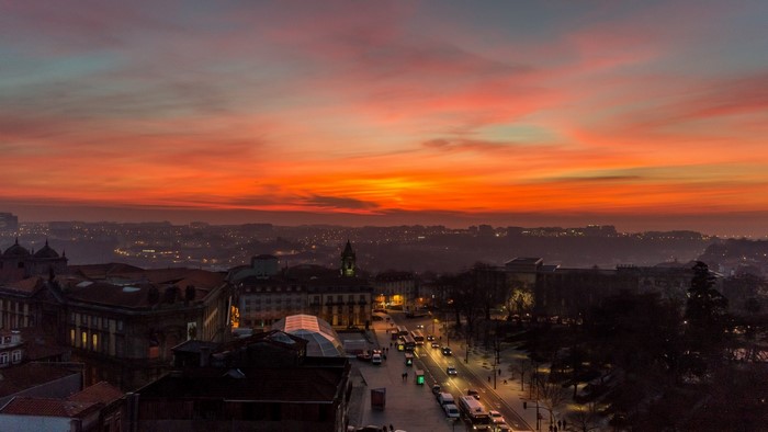 City of Porto, Portugal at sunset