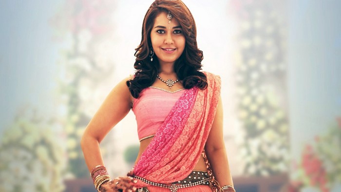 Rashi Khanna in pink traditional Indian attire