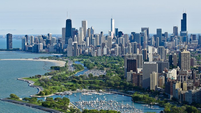 Chicago Skyline and Lake Michigan