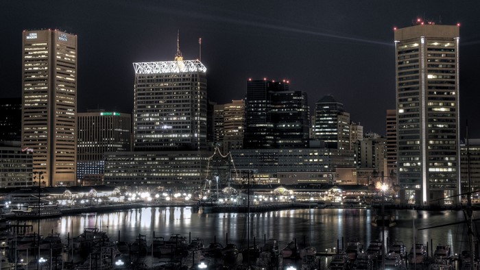 Baltimore Inner Harbor at Night
