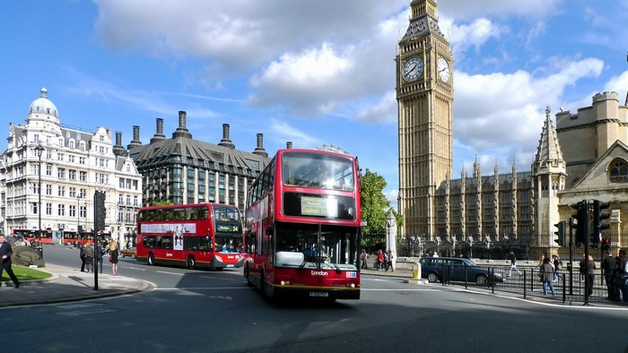 London Double-Decker Buses and Big Ben