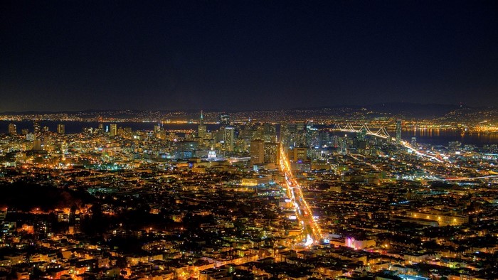 San Francisco City Skyline at Night