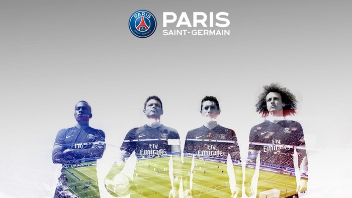 Paris Saint-Germain Players on Stadium Background