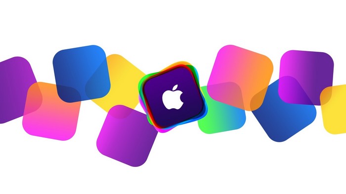 Apple logo with colorful overlapping squares