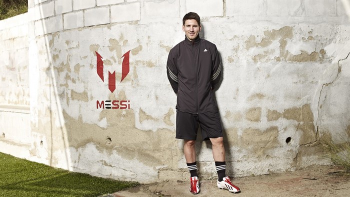Lionel Messi wearing Adidas sportswear