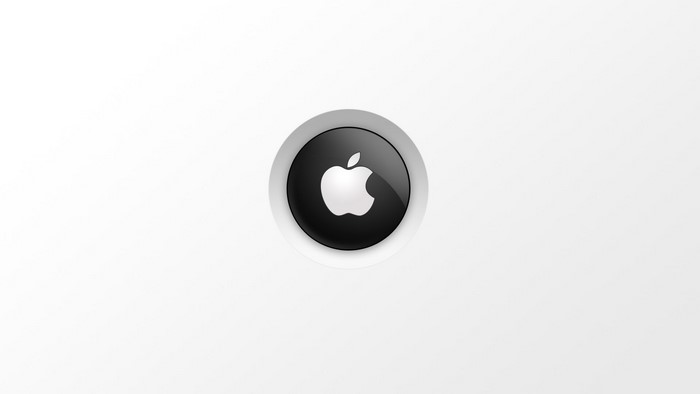 Apple Logo on Black Button