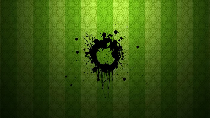 Apple Logo Splatter Green Art