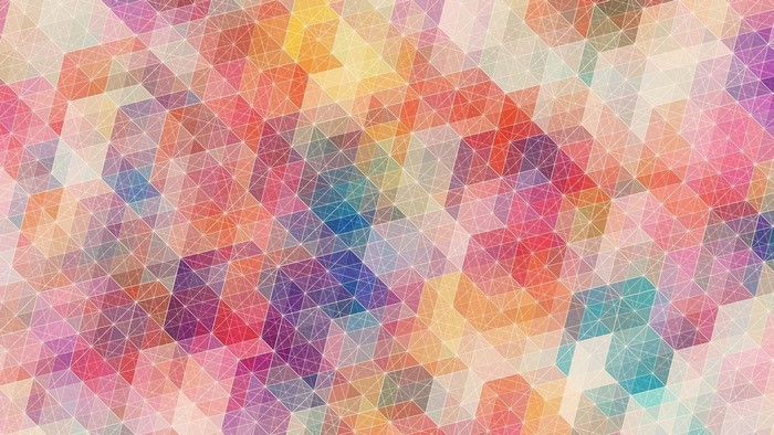Geometric Pattern with Colorful Cubes and Triangles