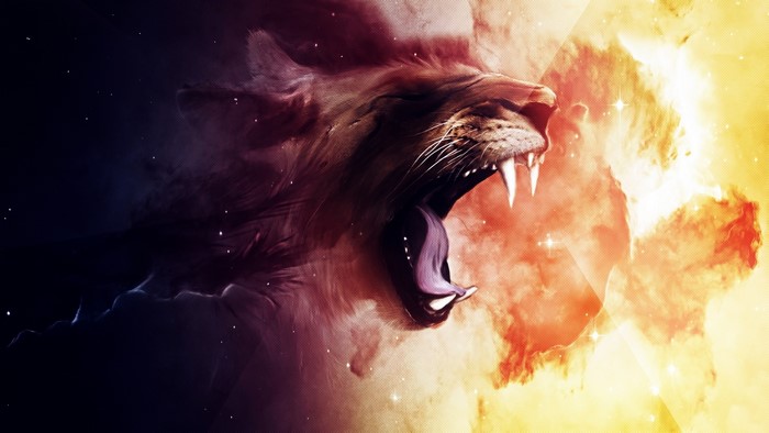 Roaring Lion in Cosmic Nebula