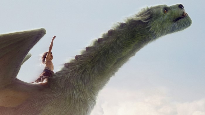 Boy riding a green dragon