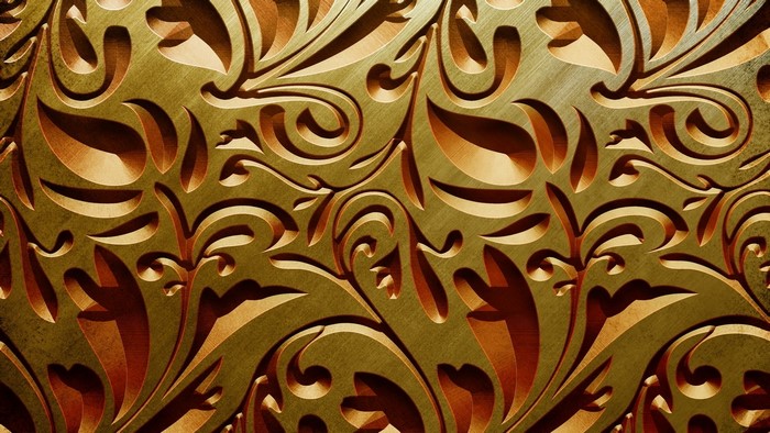 Gold floral embossed pattern