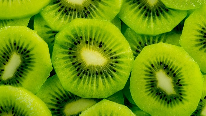 Macro view of sliced kiwis