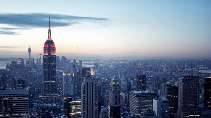 Empire State Building in New York City Skyline