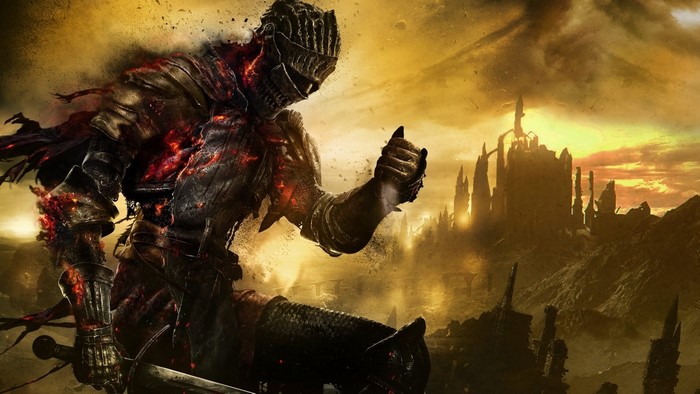 Knight from Dark Souls with burning armor