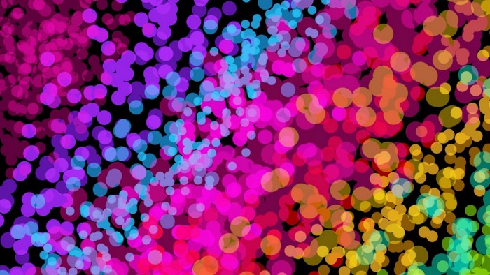 Colorful bokeh lights on black background