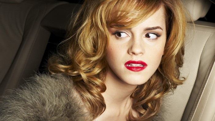 Emma Watson in a car