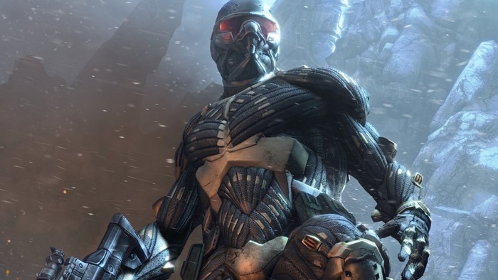 Crysis Nanosuit soldier in snowy mountains