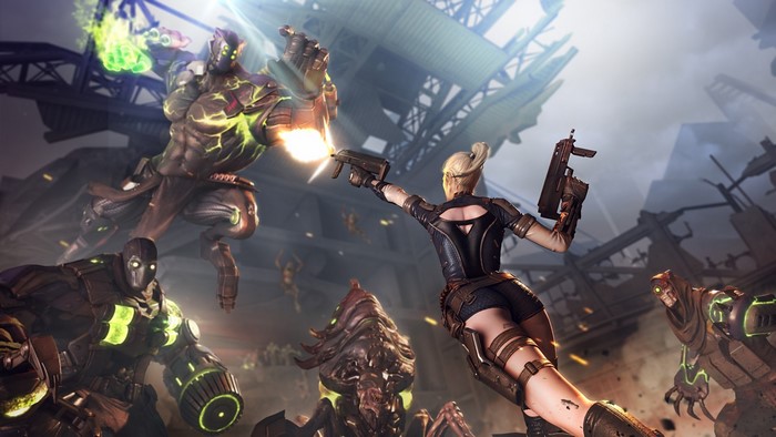 Crossfire characters fighting in a broken station