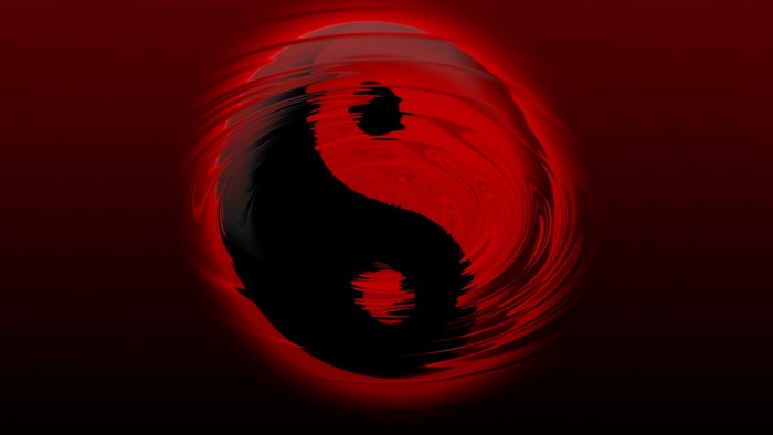 Black and Red Yin Yang Symbol