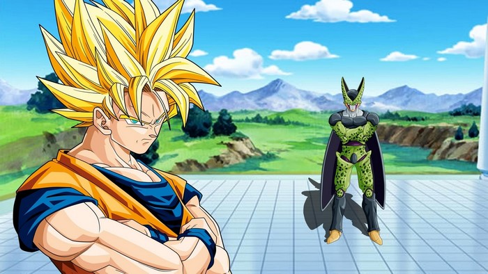 Goku and Cell from Dragon Ball Z