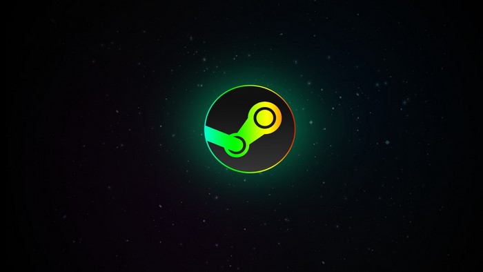 Steam logo with colorful glow