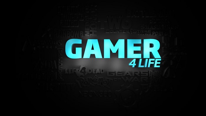 GAMER 4 LIFE text with gaming logos