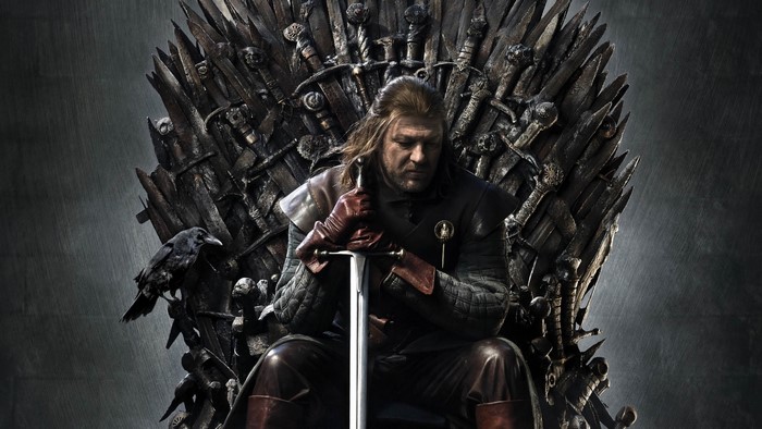 Ned Stark on the Iron Throne from Game of Thrones