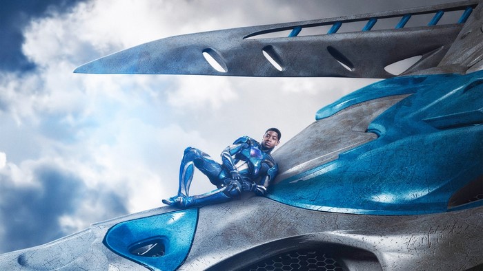 Blue Ranger from Power Rangers on a spaceship