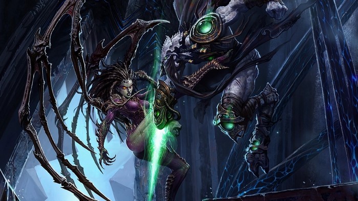Kerrigan and Abathur from Starcraft 2