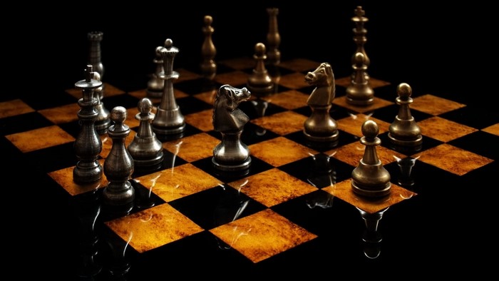 3D Chess Pieces on a Chessboard