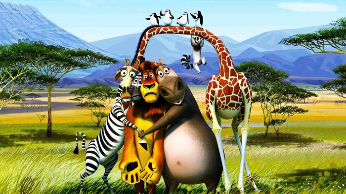 Madagascar 3 Animals in African Landscape
