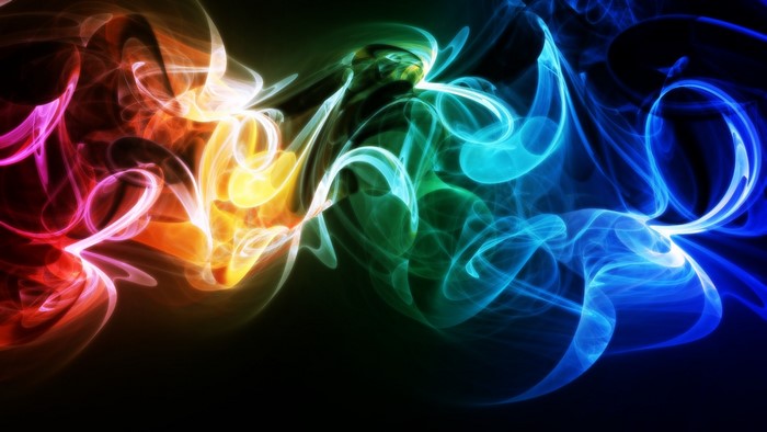 Abstract colorful smoke swirls