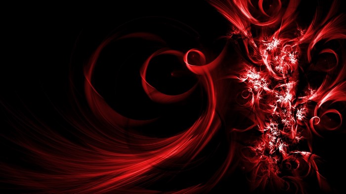 Abstract Red Swirls and Particles