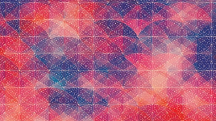 Abstract Geometric Pattern with Pink, Blue, and Orange Hues