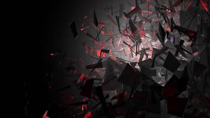 Abstract Black and Red Shattered Glass