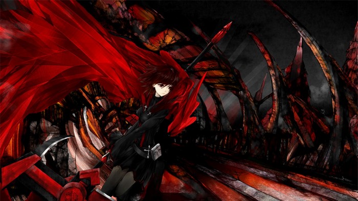 Ruby Rose from RWBY with scythe