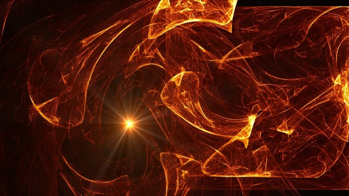 Orange abstract light patterns