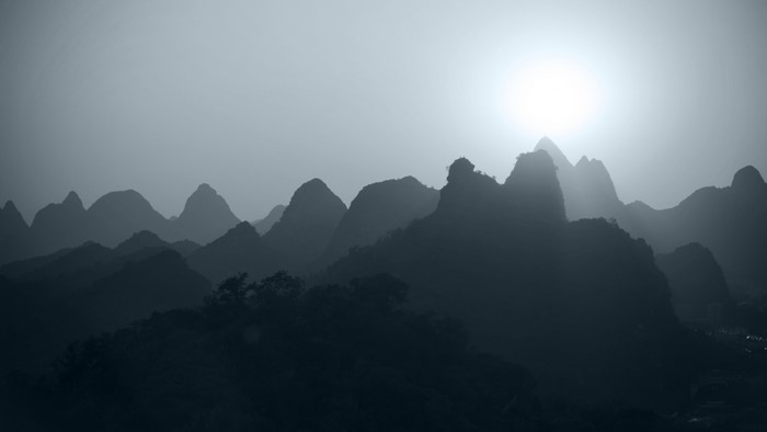 Misty Mountains at Sunrise